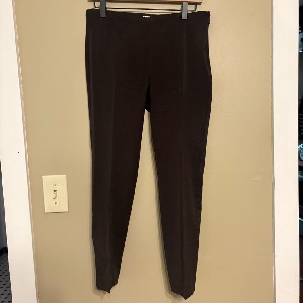 Talbots Womens Dark Brown Pleated Side Zip Dress Pants Trousers Petite 6